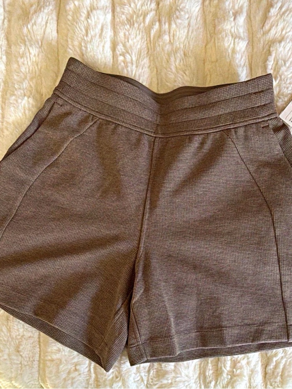lululemon athletica High-Rise Textured Taupe Shorts